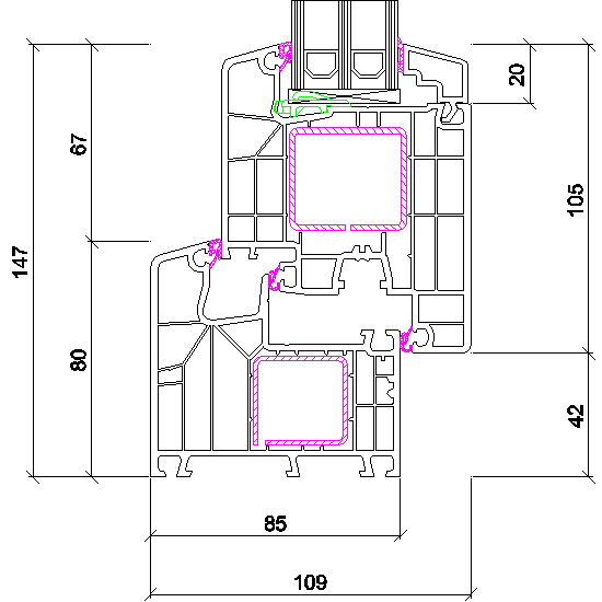 IDEAL 8000 – rez balkónovými dverami (147 mm)