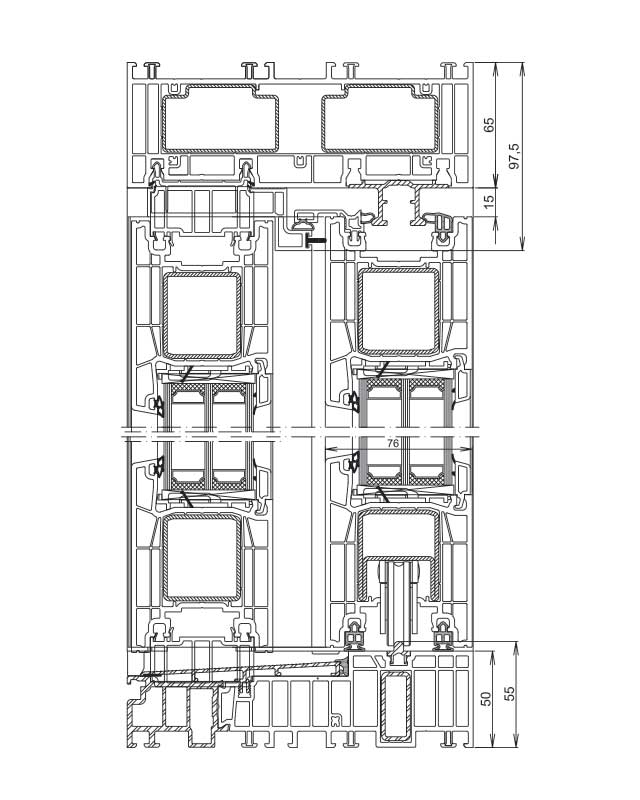 Kömmerling PremiDoor 76 (Zdvižné posuvné dvere)
